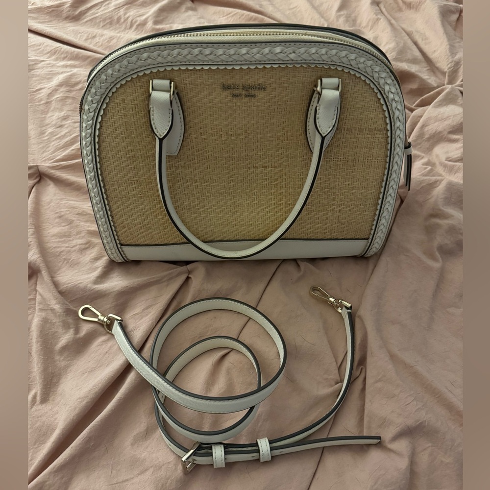 Kate Spade Beige and White Satchel